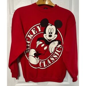Vintage 90s Mickey Unlimited‎ Jerry Leigh Classics Red Sweatshirt Disney XL USA